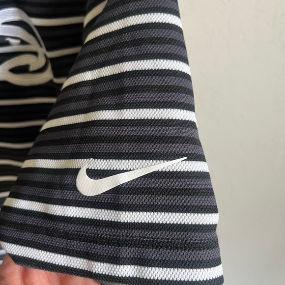 Men’s L Black Striped Nike Dri Fit Atlanta Hawks Athleisure Breathable Polo - Picture 4 of 5